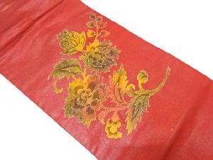 花更紗模様織り出し　名古屋帯